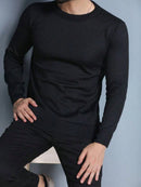 BLUSA SUÉTER DE TRICO LÃ MASCULINO LISA GOLA REDONDA MANGA LONGA INVERNO
