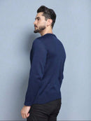 BLUSA SUÉTER DE TRICO LÃ MASCULINO LISA GOLA REDONDA MANGA LONGA INVERNO