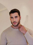 BLUSA SUÉTER DE TRICO LÃ MASCULINO LISA GOLA REDONDA MANGA LONGA INVERNO