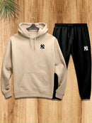Conjunto Moletom Unissex Estampado New York Calça e Blusa Com Capuz e Bolso Canguru
