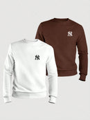 Kit 2 Blusa Moletom Gola Redonda Algodão NY