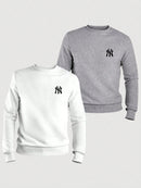 Kit 2 Blusa Moletom Gola Redonda Algodão NY