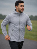 Jaqueta Masculina Corta Vento Impermeável com Capuz Removível Preta Esportiva para Academia Corrida