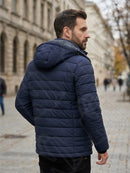 Jaqueta Bobojaco Térmica Nylon Forrada Masculina Com Capuz Removível