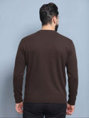 BLUSA SUÉTER DE TRICO LÃ MASCULINO LISA GOLA REDONDA MANGA LONGA INVERNO