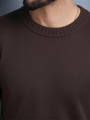 BLUSA SUÉTER DE TRICO LÃ MASCULINO LISA GOLA REDONDA MANGA LONGA INVERNO