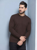 BLUSA SUÉTER DE TRICO LÃ MASCULINO LISA GOLA REDONDA MANGA LONGA INVERNO